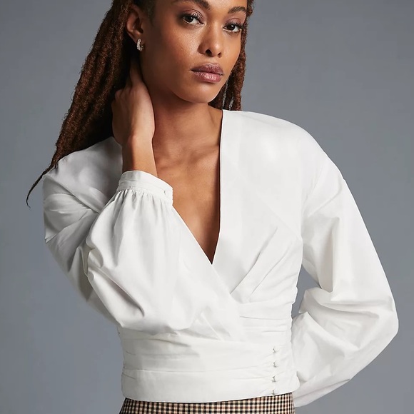 Sunday in Brooklyn Wrap-Front Blouse NWT S - Picture 1 of 6